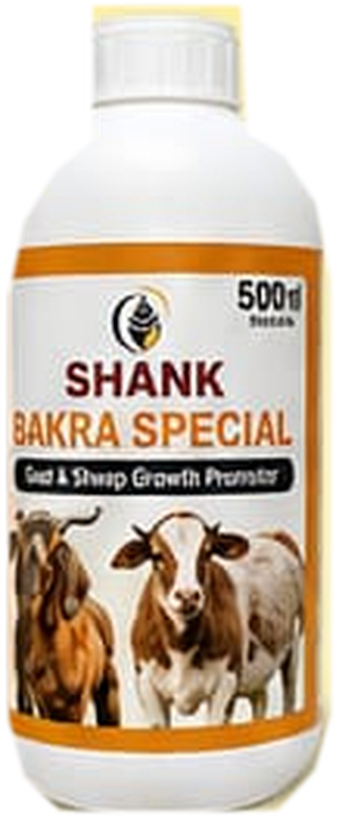 पूर्ण दिसणारी SHANK Bakra Special शेळी-मेंढी पूरक बाटली